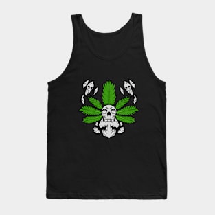 marijuana leaf skull marijuana leaf skull Tank Top